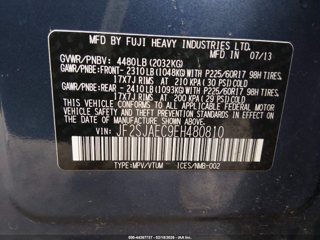Subaru Forester 2.5i Premium 2014 JF2SJAEC9EH480810 Image 9