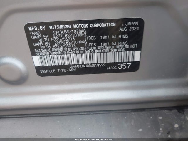 2024 MITSUBISHI OUTLANDER SPORT JA4ARUAU0RU019599 Photo 8