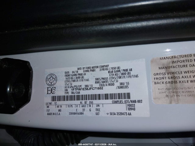 Ford F-150 Xlt 2018 1FTFW1E58JFC71602 Image 9