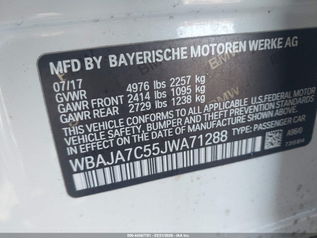 2018 BMW 530I WBAJA7C55JWA71288 Photo 8