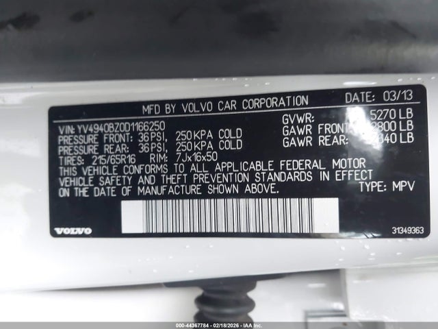 2013 VOLVO XC70 YV4940BZ0D1166250 Photo 8