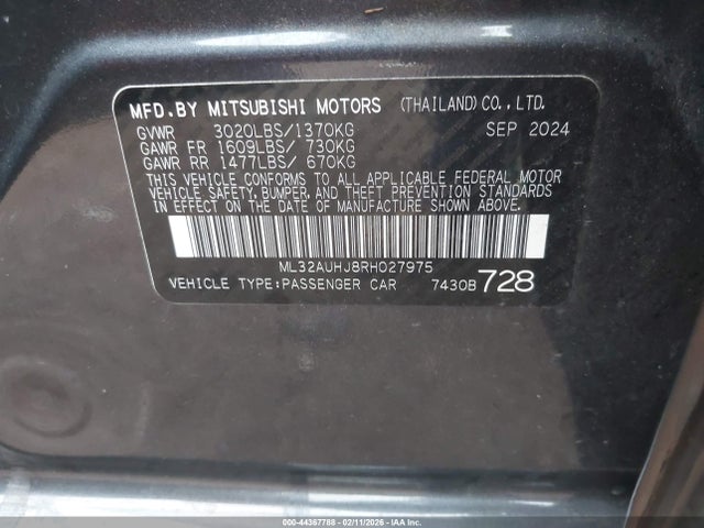 2024 MITSUBISHI MIRAGE ML32AUHJ8RH027975 Photo 8