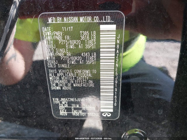 2018 INFINITI QX80 JN8AZ2NE5J9191636 Photo 8