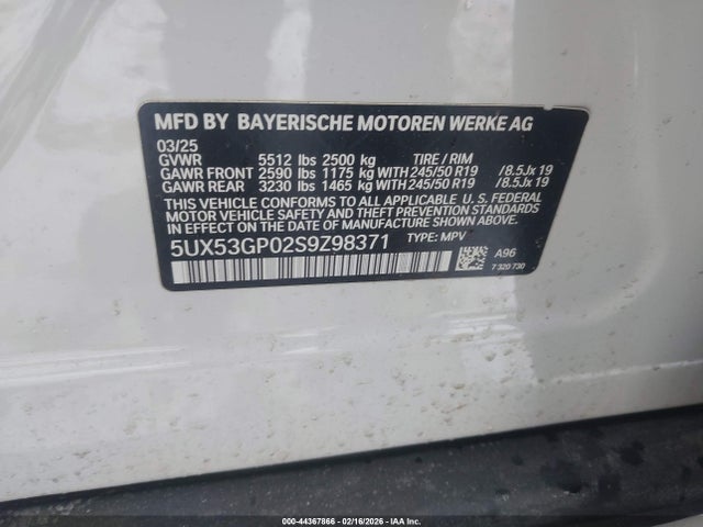 5UX53GP02S9Z98371 BMW X3 30 Xdrive
