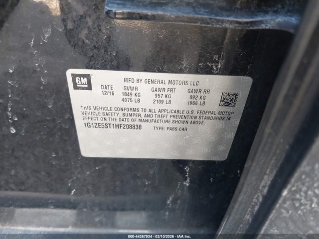 1G1ZE5ST1HF208838 Chevrolet MALIBU 1LT