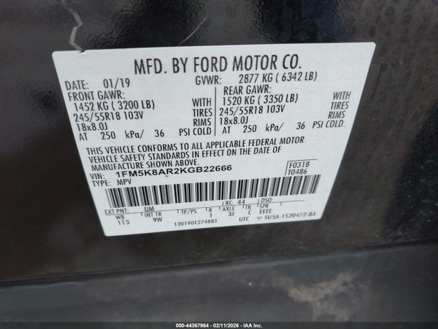 2019 FORD POLICE INTERCEPTOR 1FM5K8AR2KGB22666 Photo 8