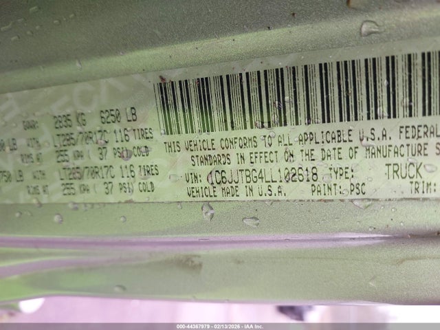 2020 JEEP GLADIATOR 1C6JJTBG4LL102618 Photo 8