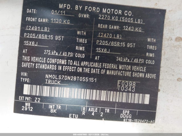 2011 FORD TRANSIT CONNECT NM0LS7DN2BT055151 Photo 8