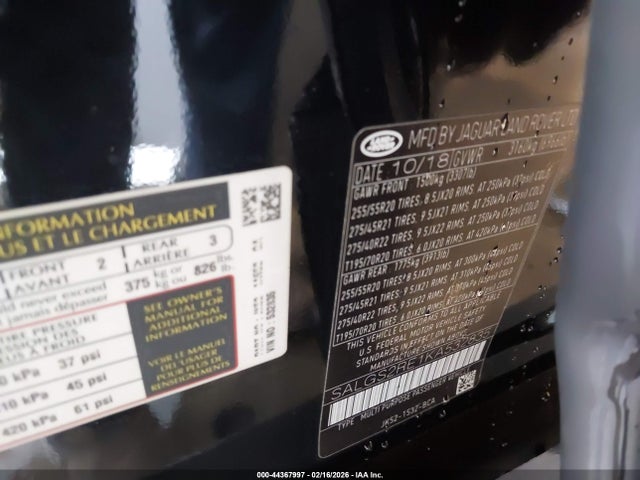 Land Rover Range Rover 5.0l V8 Supercharged 2019 SALGS2RE1KA532835 Image 9
