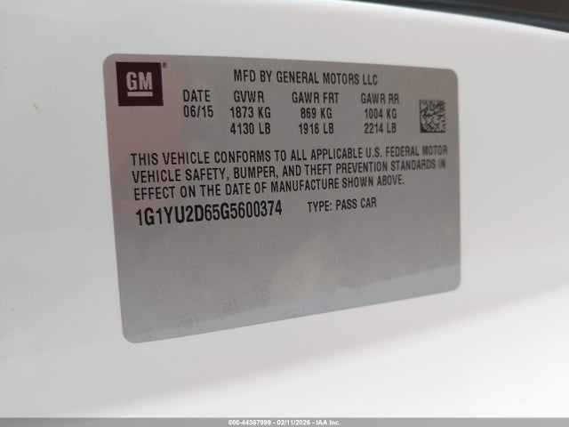 2016 CHEVROLET CORVETTE 1G1YU2D65G5600374 Photo 8