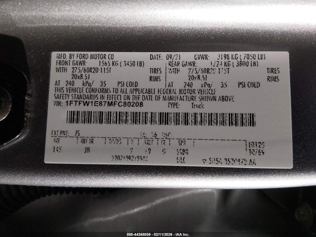 Ford F-150 Xl 2021 1FTFW1E87MFC80208 Image 9