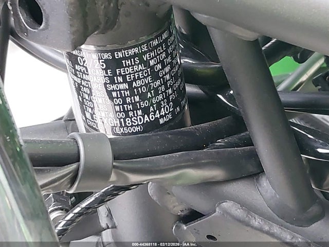 2025 Kawasaki Ex500 H მანქანა იყიდება აუქციონზე, vin: ML5EXGH18SDA64402, აუქციონის ნომერი: 44368118