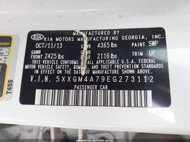 5XXGM4A79EG273112 KIA Optima Lx