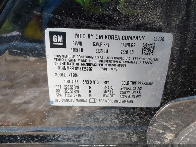 2021 Buick Encore Gx Awd Select მანქანა იყიდება აუქციონზე, vin: KL4MMESL8MB125956, აუქციონის ნომერი: 44368153