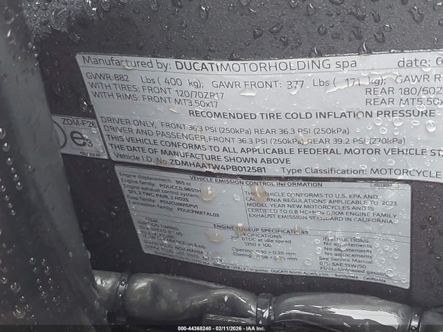 2023 DUCATI PANIGALE ZDMHAATW4PB012581 Photo 9