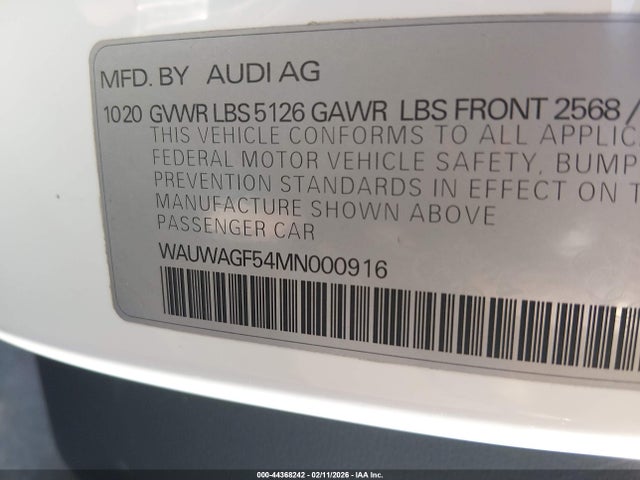 2021 AUDI A5 CABRIOLET WAUWAGF54MN000916 Photo 8