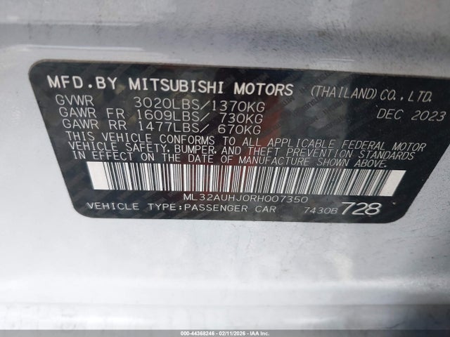 2024 MITSUBISHI MIRAGE ML32AUHJ0RH007350 Photo 8