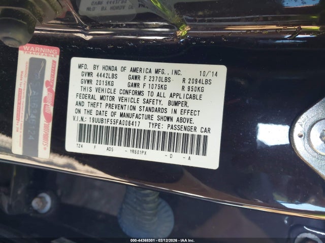 Aukcja sprzedaży 2015 Acura Tlx Tech, vin: 19UUB1F55FA006417, numer aukcji: 44368301