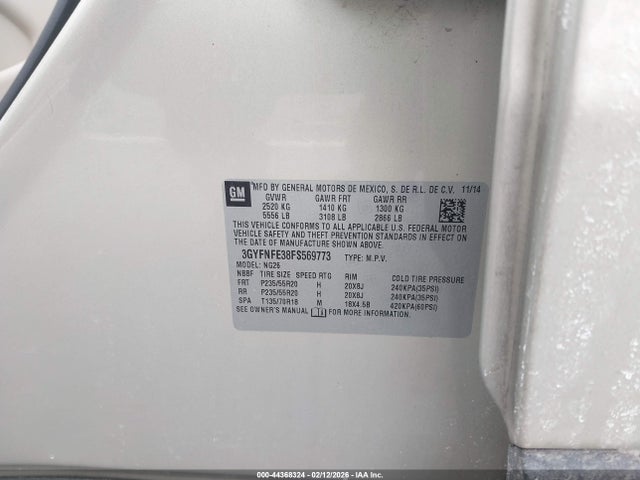 2015 CADILLAC SRX 3GYFNFE38FS569773 Photo 8