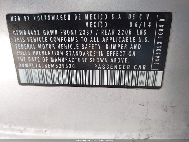 3VWPL7AJ8EM625530 Volkswagen Jetta Sportwagen 2.0l Tdi