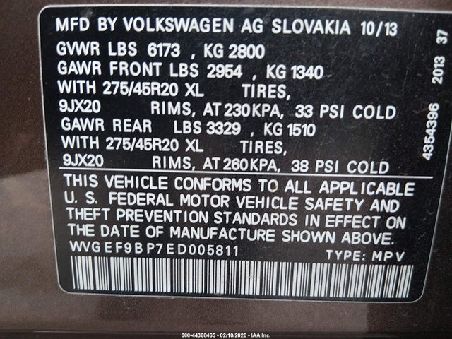 2014 VOLKSWAGEN TOUAREG WVGEF9BP7ED005811 Photo 8