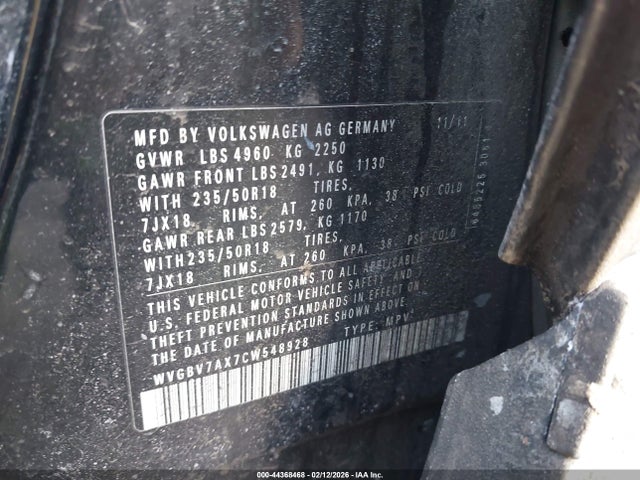 2012 VOLKSWAGEN TIGUAN WVGBV7AX7CW548928 Photo 8