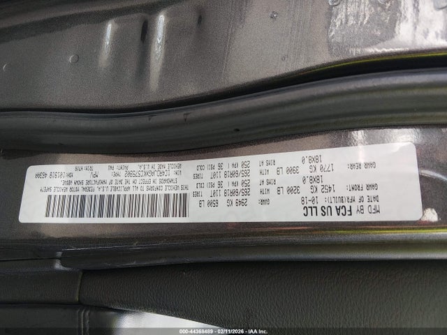 44368489 :رقم المزاد ، 1C4RDJAGXKC575902 vin ، 2019 Dodge Durango Sxt Awd مزاد بيع