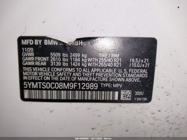 2021 BMW X3 M 5YMTS0C08M9F12989 Photo 8