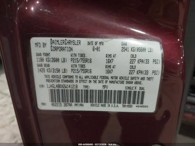 2002 JEEP LIBERTY 1J4GL48KX2W141218 Photo 8