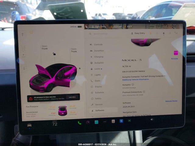 Продаж на аукціоні авто 2024 Tesla Model 3 Long Range Dual Motor All-wheel Drive/rear-wheel Drive, vin: 5YJ3E1EA7RF746904, номер лоту: 44368517