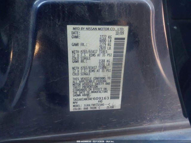 2010 NISSAN PATHFINDER 5N1AR1NN3AC609163 Photo 8