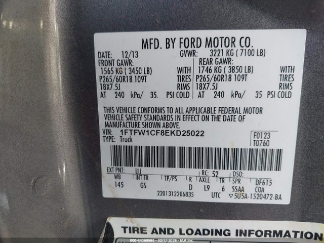 2014 FORD F-150 1FTFW1CF8EKD25022 Photo 8