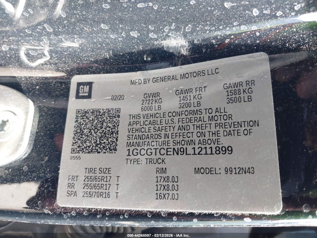 1GCGTCEN9L1211899 Chevrolet Colorado 4wd Short Box Lt