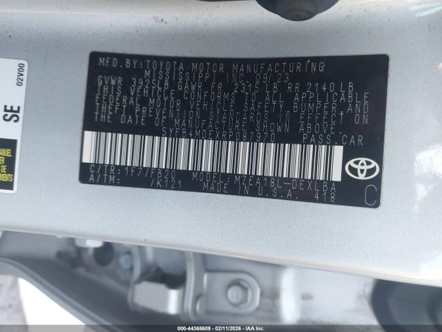 5YFB4MDEXRP087970 Toyota COROLLA LE