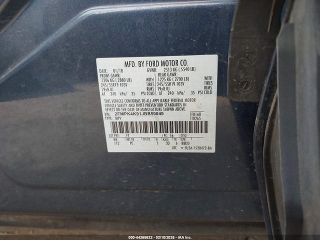 2018 FORD EDGE 2FMPK4K91JBB59049 Photo 8