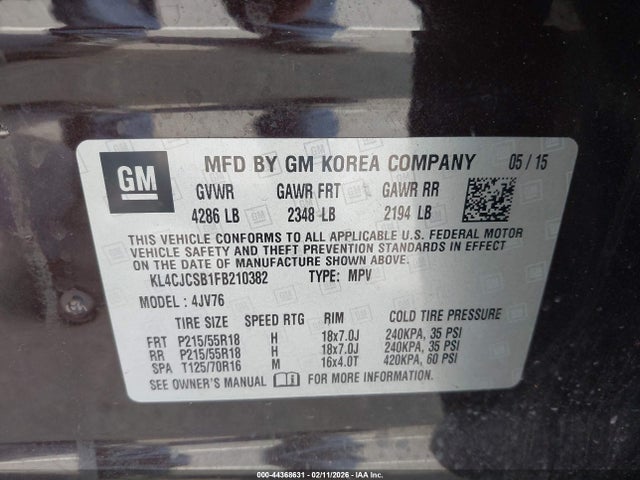 Buick Encore Leather 2015 KL4CJCSB1FB210382 Image 9