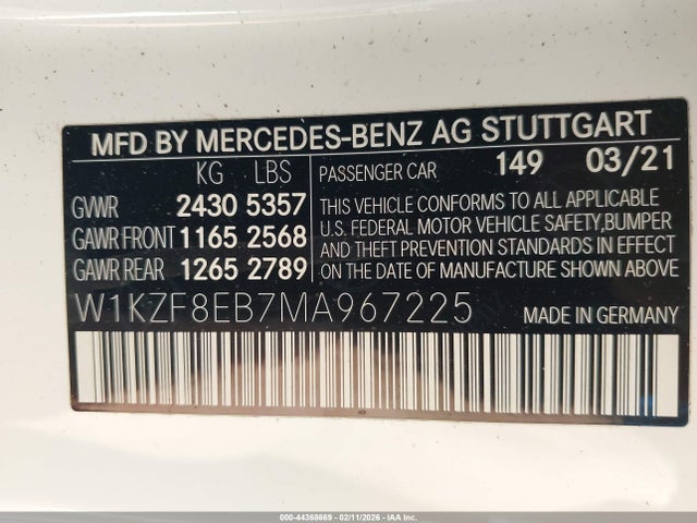 2021 MERCEDES-BENZ E 350 W1KZF8EB7MA967225 Photo 8