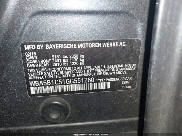 WBA5B1C51GG551260 BMW 535i