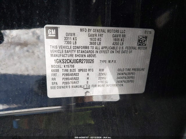 1GKS2CKJ0GR270026 GMC YUKON DENALI