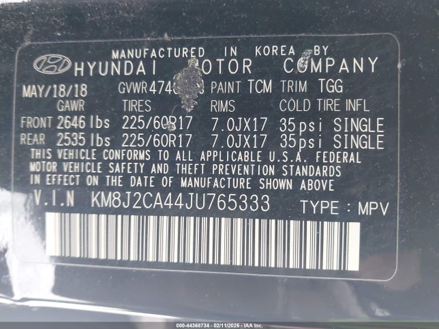 Hyundai TUCSON SE 2018 KM8J2CA44JU765333 Image 9
