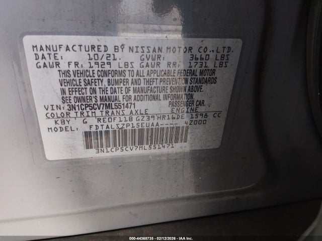 Nissan Kicks Sv Xtronic Cvt 2021 3N1CP5CV7ML551471 Image 9