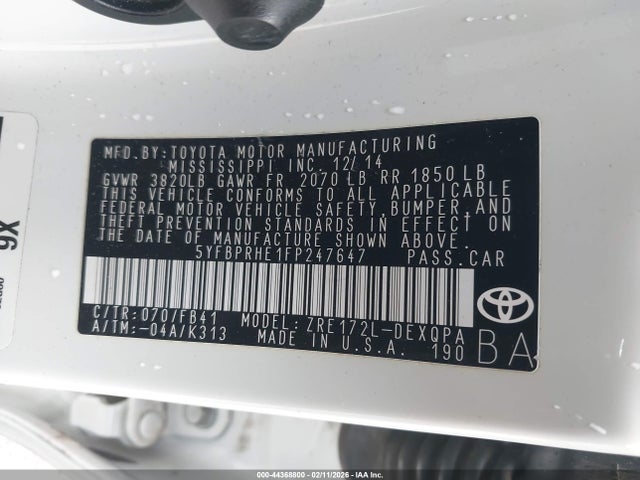 Toyota Corolla Le Eco 2015 5YFBPRHE1FP247647 Image 9