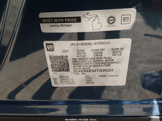 44368812 :رقم المزاد ، 5GAERAKSXTJ195153 vin ، 2026 Buick Enclave Preferred مزاد بيع
