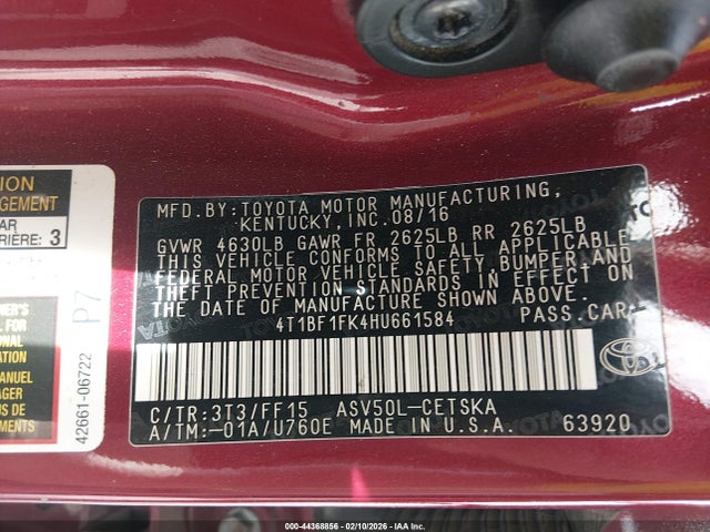 4T1BF1FK4HU661584 Toyota CAMRY SE