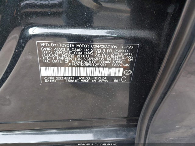 Продаж на аукціоні авто 2024 Lexus Is 300, vin: JTHCA1D28R5129730, номер лоту: 44368923