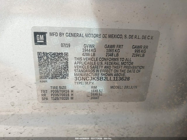 Chevrolet Trax Fwd Ls 2020 3GNCJKSB2LL113628 Image 9