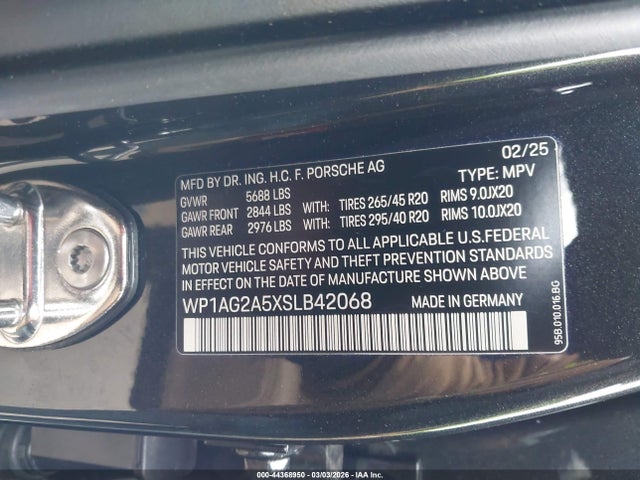 2025 PORSCHE MACAN WP1AG2A5XSLB42068 Photo 8