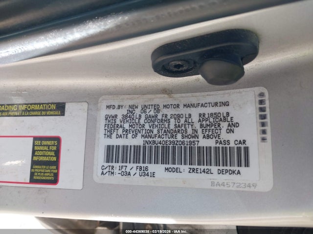 2009 TOYOTA COROLLA 1NXBU40E39Z061957 Photo 8