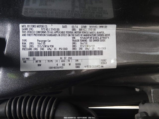 Ford FOCUS SE 2014 1FADP3F2XEL275071 Image 9