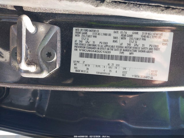1FMCU9GX4GUC13220 Ford ESCAPE SE